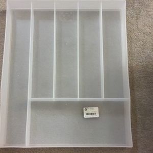 Clear, drawer organizer. Use for utensils/crafts.